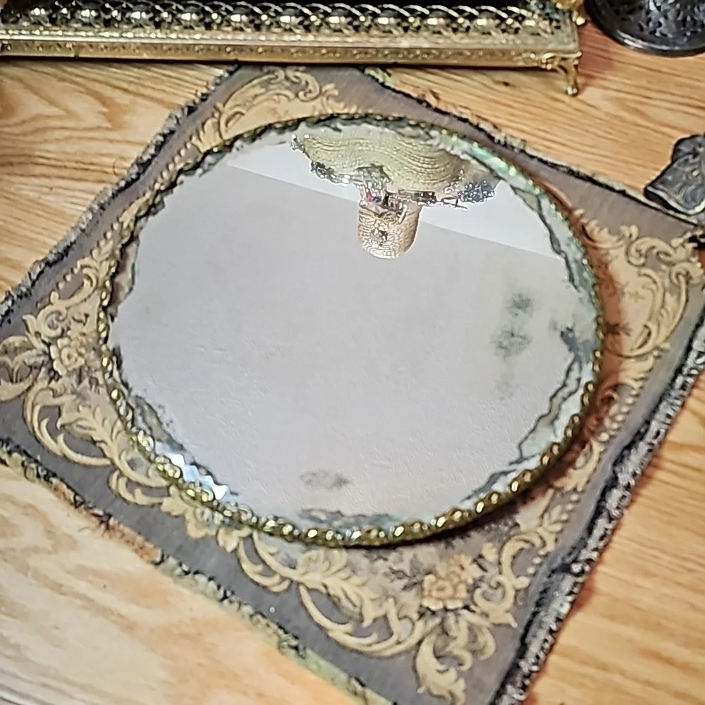 Vintage Beveled Glass Vanity Legged Mirror